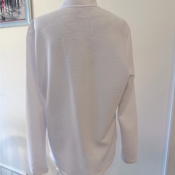 adidas Golf XL White Ribbed Full-Zip Bomber Jacket - Picture 4 of 10